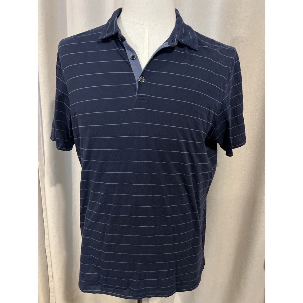 Robert Barakett‎ Polo Shirt Blue Striped Xl